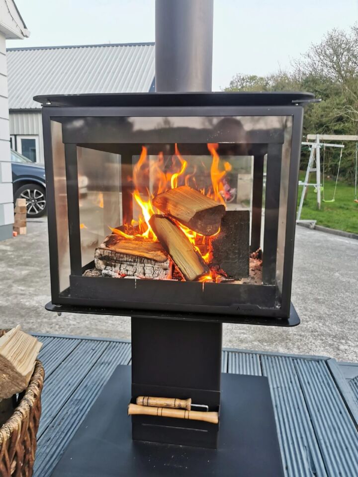 A.Caminetti Outdoor 4D Çelik Bahçe Şöminesi