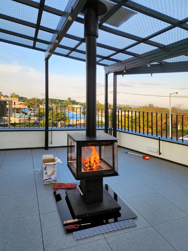 A.Caminetti Outdoor 4D Çelik Bahçe Şöminesi