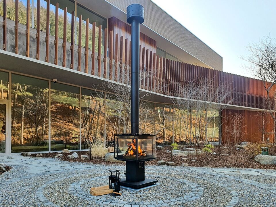 A.Caminetti Outdoor 4D Çelik Bahçe Şöminesi