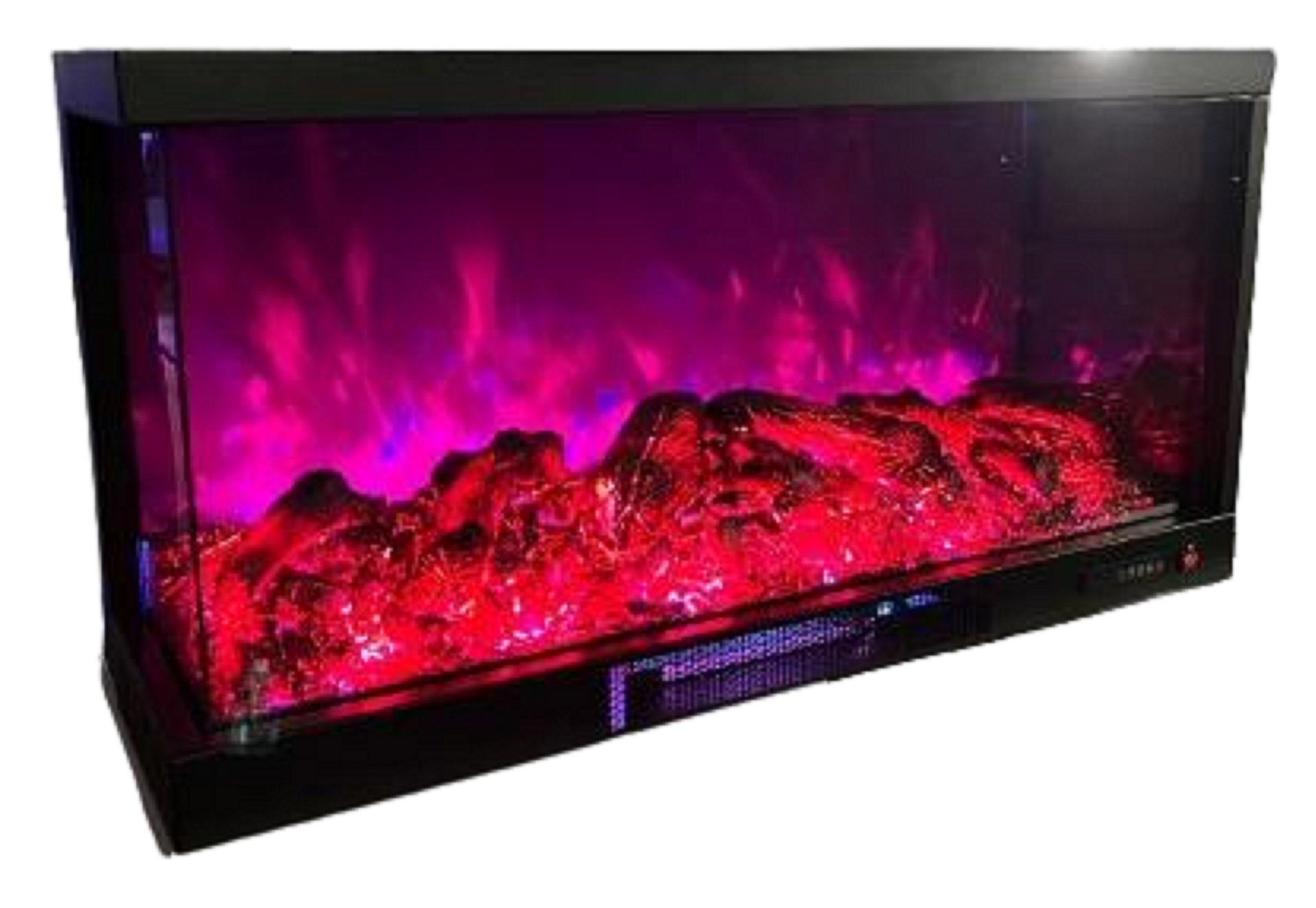 Alaz Efekt 3D Elektrikli Şömine Wifi Bluetoothlu 90 Lık Sol Açık Prizma