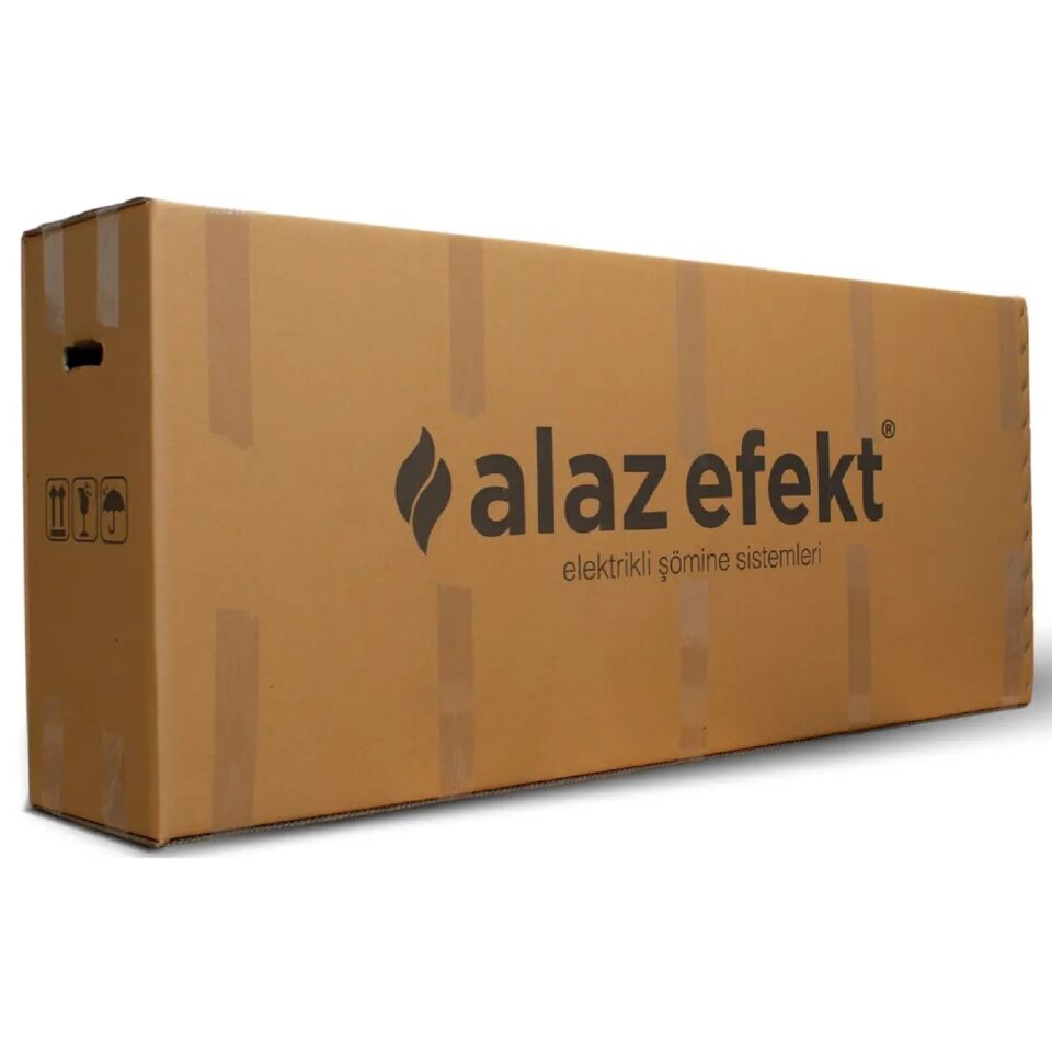 Alaz Efekt 90 cm. Sol Açık Elektrikli Şömine Wifi Bluetooth