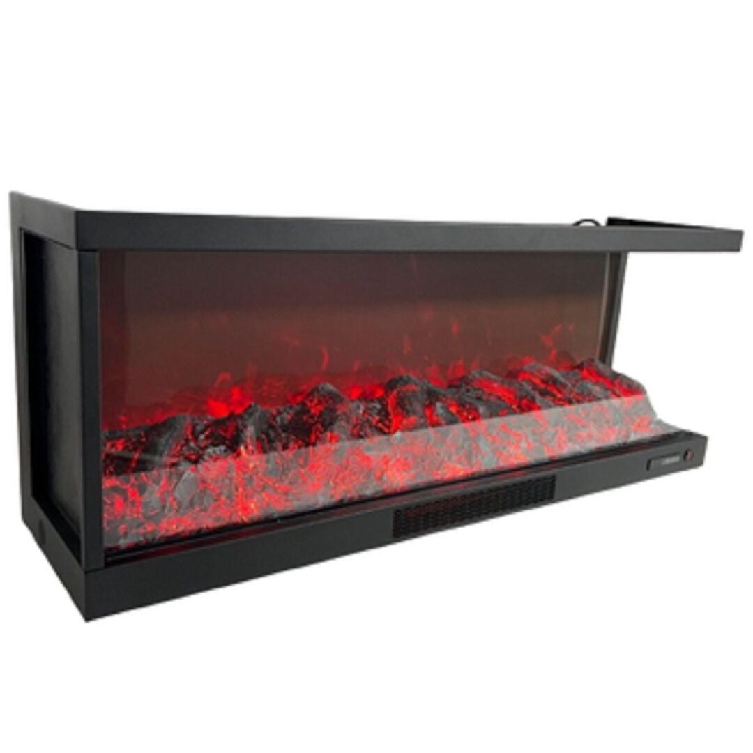 Alaz Efekt 3D Elektrikli Şömine Sağ Açık Wifi Bluetoothlu Prizmatik 120 Lik