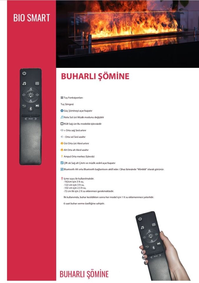 Starfire Buharlı Şömine 122 cm