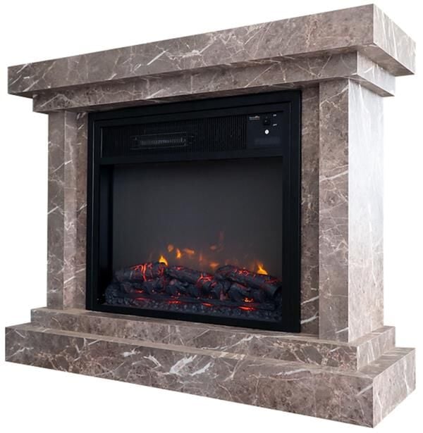 Electrokonfor Heatbox Elektrikli Şömine L 2000W Bluetooth Ses Efektli Alanya Desenli