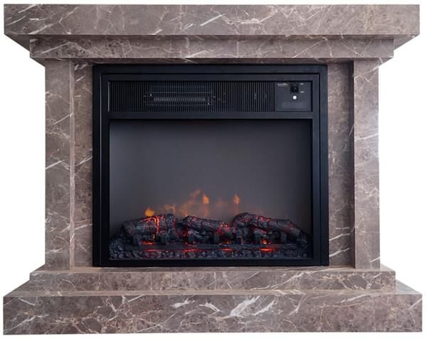 Electrokonfor Heatbox Elektrikli Şömine M 2000W Bluetooth Ses Efektli Alanya Desenli