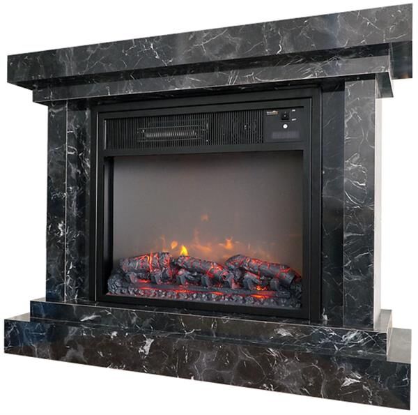 Electrokonfor Heatbox Elektrikli Şömine L 2000W Bluetooth Ses Efektli Lotus Desenli