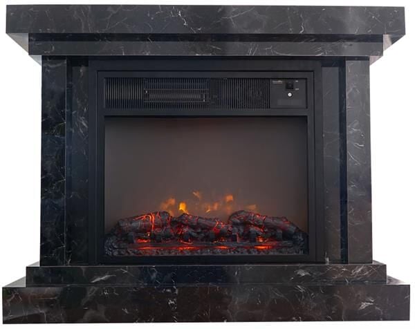 Electrokonfor Heatbox Elektrikli Şömine L 2000W Bluetooth Ses Efektli Lotus Desenli