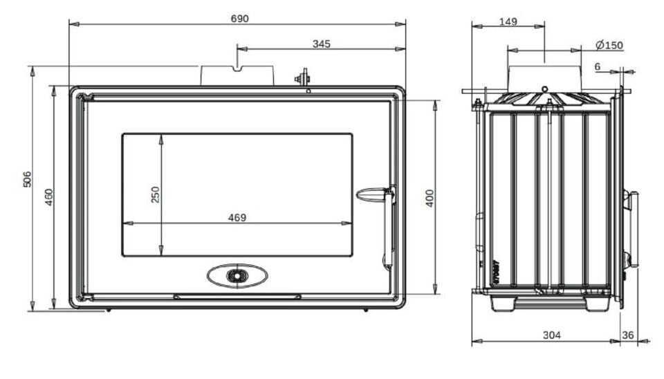 Invicta Şömine Haznesi 700 Optimised Döküm 6771 75