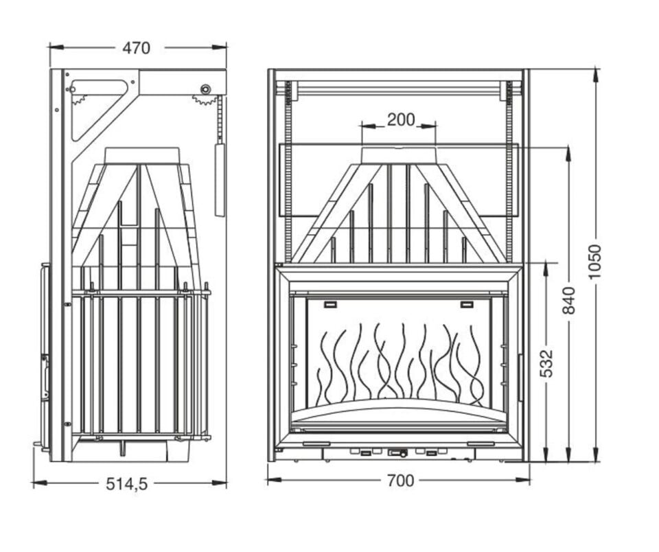 Invicta Asansörlü Şömine Haznesi 700 Grande Vision 6876 44