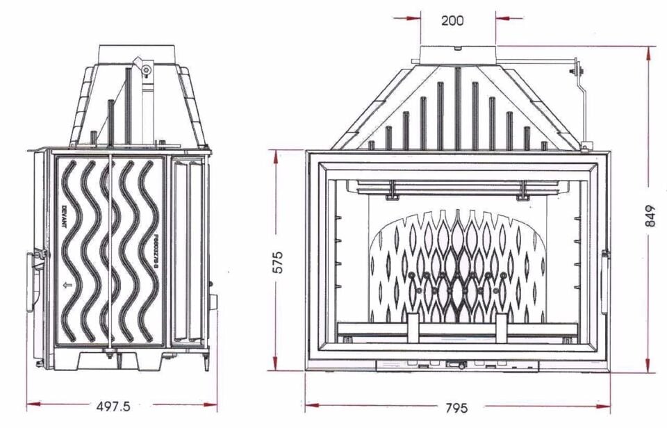 Invicta Klapeli Şömine Haznesi 800 Grande Vision 9281 75