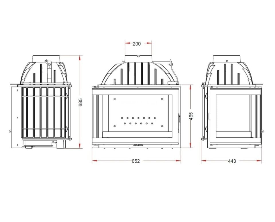 Invicta Şömine Haznesi Sol Açık Klapeli 700 Foyer Angle 6264 73