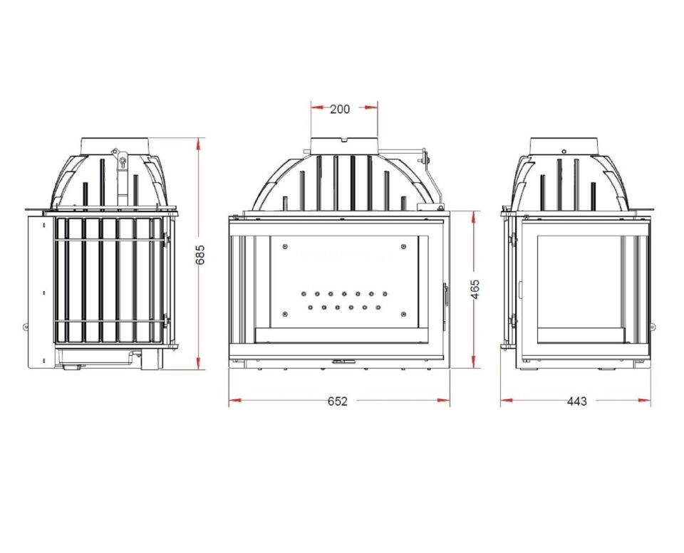 Invicta Şömine Haznesi Sol Açık Klapeli 700 Foyer Angle 6264 73