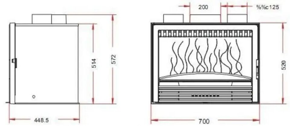 Invicta Şömine Haznesi 700 Compact Turbo 520 C 9674 94