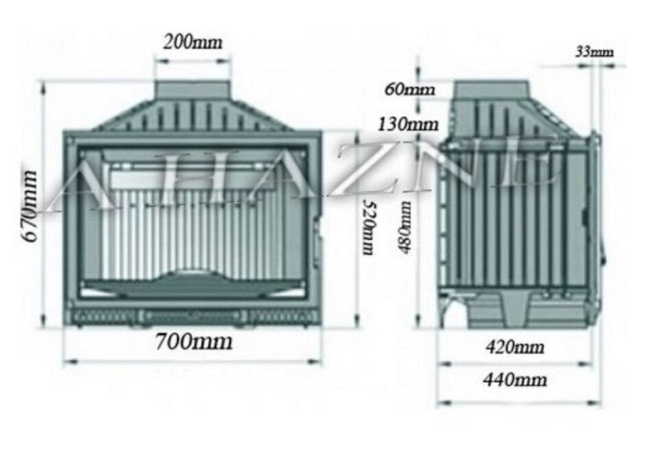 Serra Turbo Döküm Şömine Haznesi 70 Lik Standart