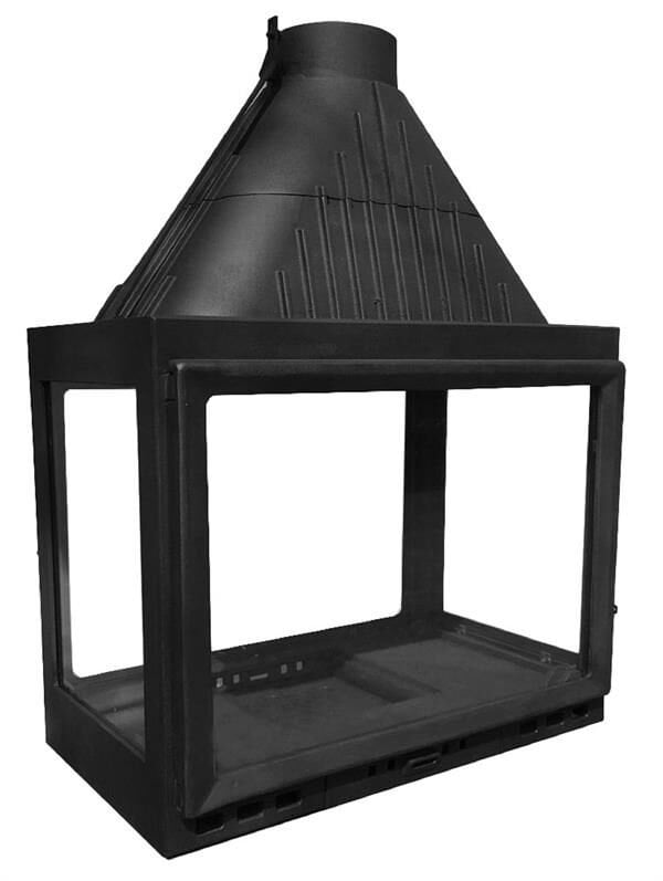 Serra Klapeli Orta Döküm Şömine Haznesi Yüksek Camlı 80 Lik Dört Açık