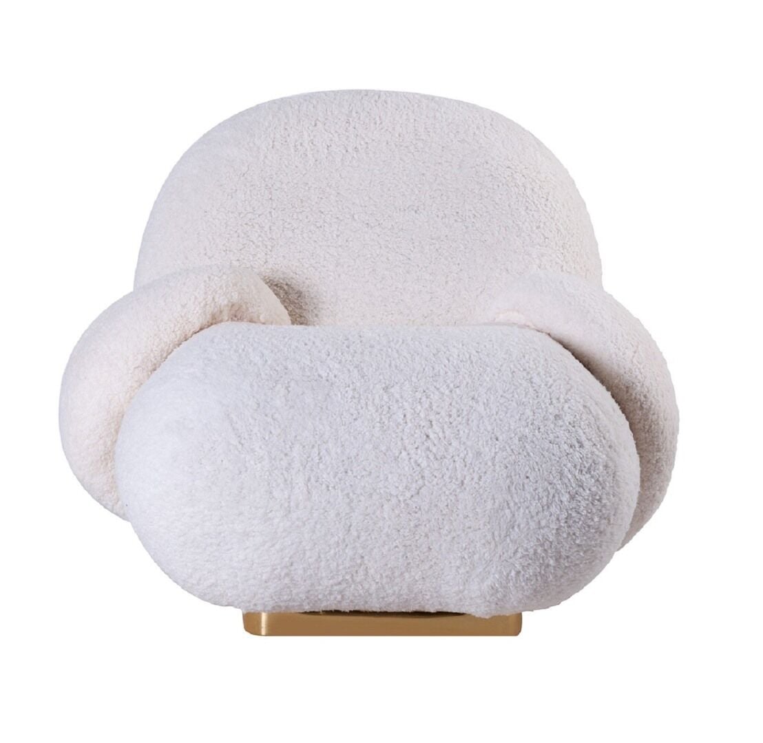 Miss Worble Madrid Pofuduk Berjer Tekli Kanepe Koltuk Açık Renk