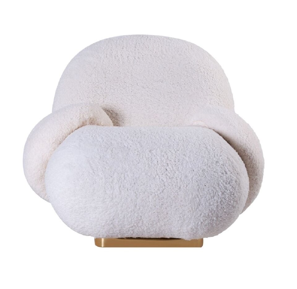 Miss Worble Madrid Pofuduk Berjer Tekli Kanepe Koltuk Açık Renk