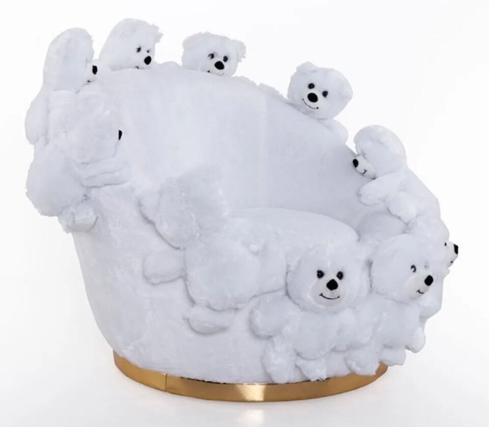 Miss Worble Teddy Bears Kids Pofuduk Berjer Kanepe Koltuk Beyaz