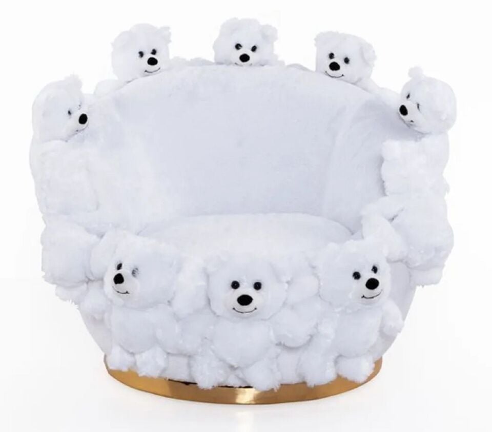 Miss Worble Teddy Bears Kids Pofuduk Berjer Kanepe Koltuk Beyaz