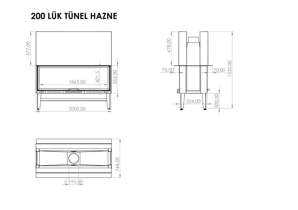 Serra Asansörlü Tünel Double Face Şömine Haznesi 200 Lük