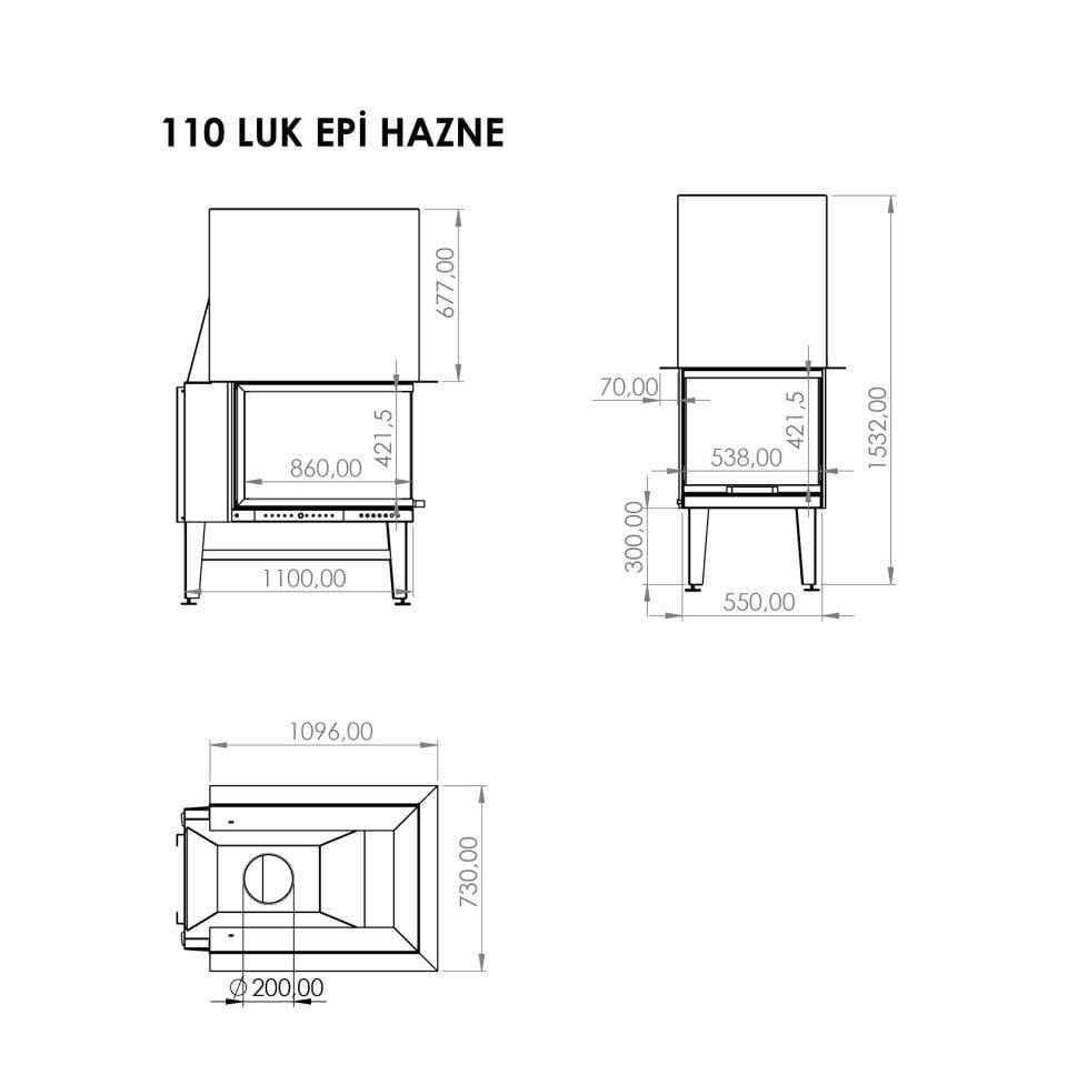 Serra Epi Asansörlü Çelik Şömine Haznesi 110 Luk
