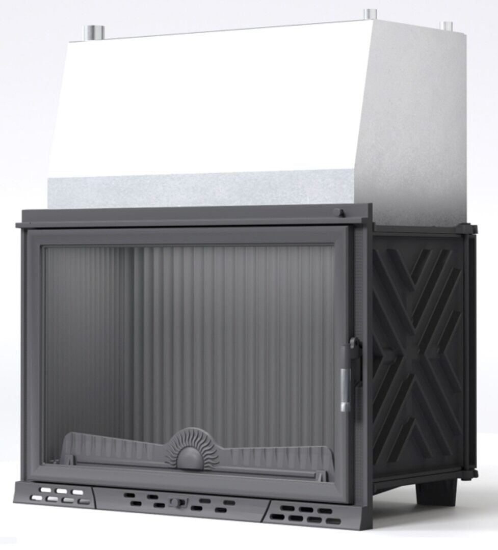 Serra Luxury Düz Sulu Döküm Şömine Haznesi 80 Lik Krom depolu