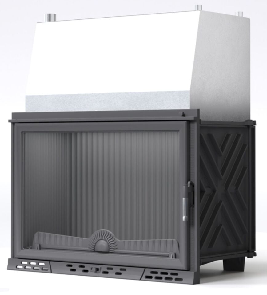 Serra Luxury Düz Sulu Döküm Şömine Haznesi 80 Lik Krom depolu