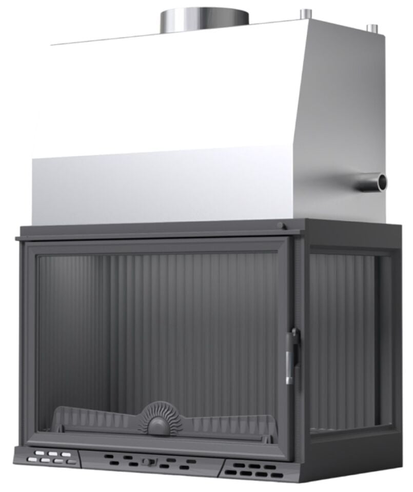 Serra Luxury Sağ Açık Sulu Döküm Şömine Haznesi 80 Lik Krom depolu