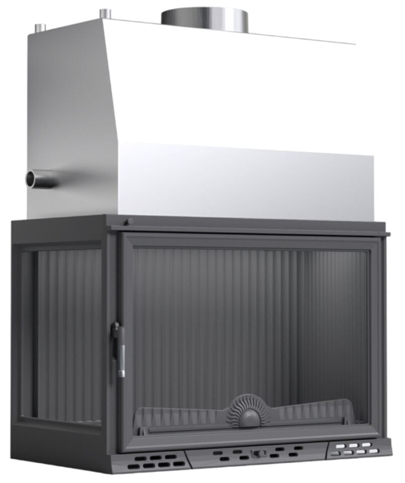 Serra Luxury Sol Açık Sulu Döküm Şömine Haznesi 80 Lik Krom depolu