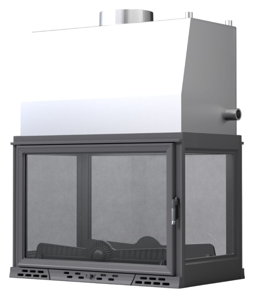 Serra Luxury Dört Açık Sulu Sistem Döküm Şömine Haznesi 80 Lik Krom Depolu